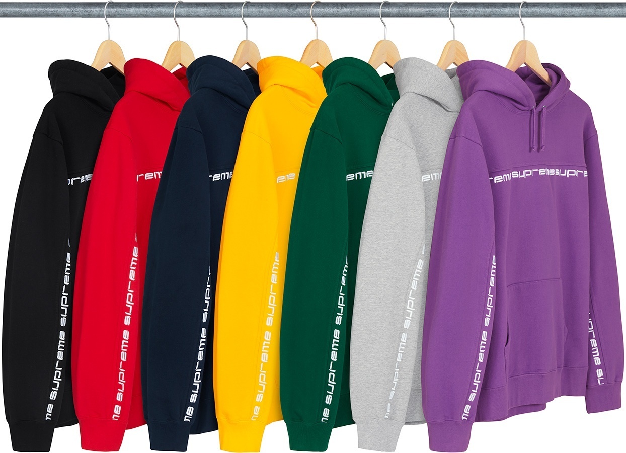 Text Stripe Hooded Sweatshirt